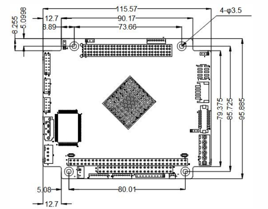 阿爾泰工業(yè)主板EPC92A1尺寸圖